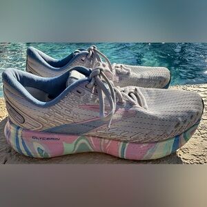 Brooks Glycerin 20 Unity Together Pink Blue Cream Running Shoes Size 9.5 CLEAN